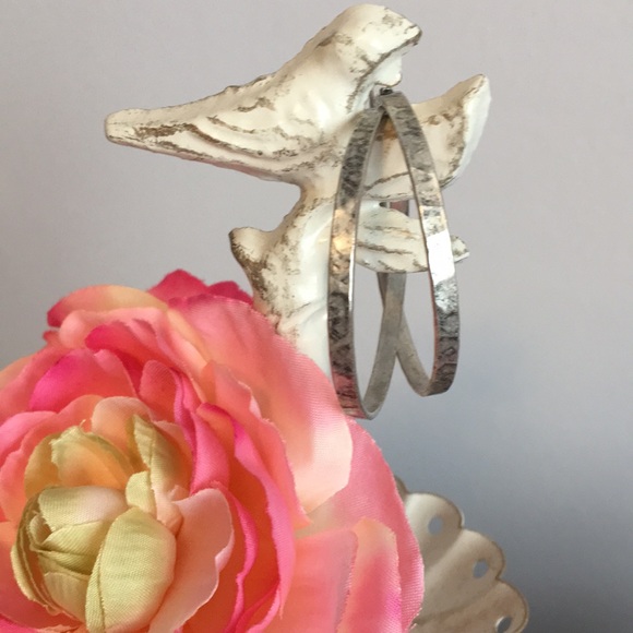 Jewelry - Brush Silver Hoops